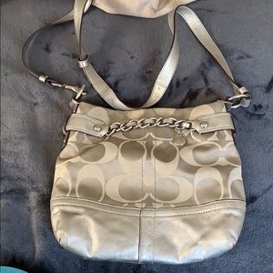 Silver crossbody coach bag